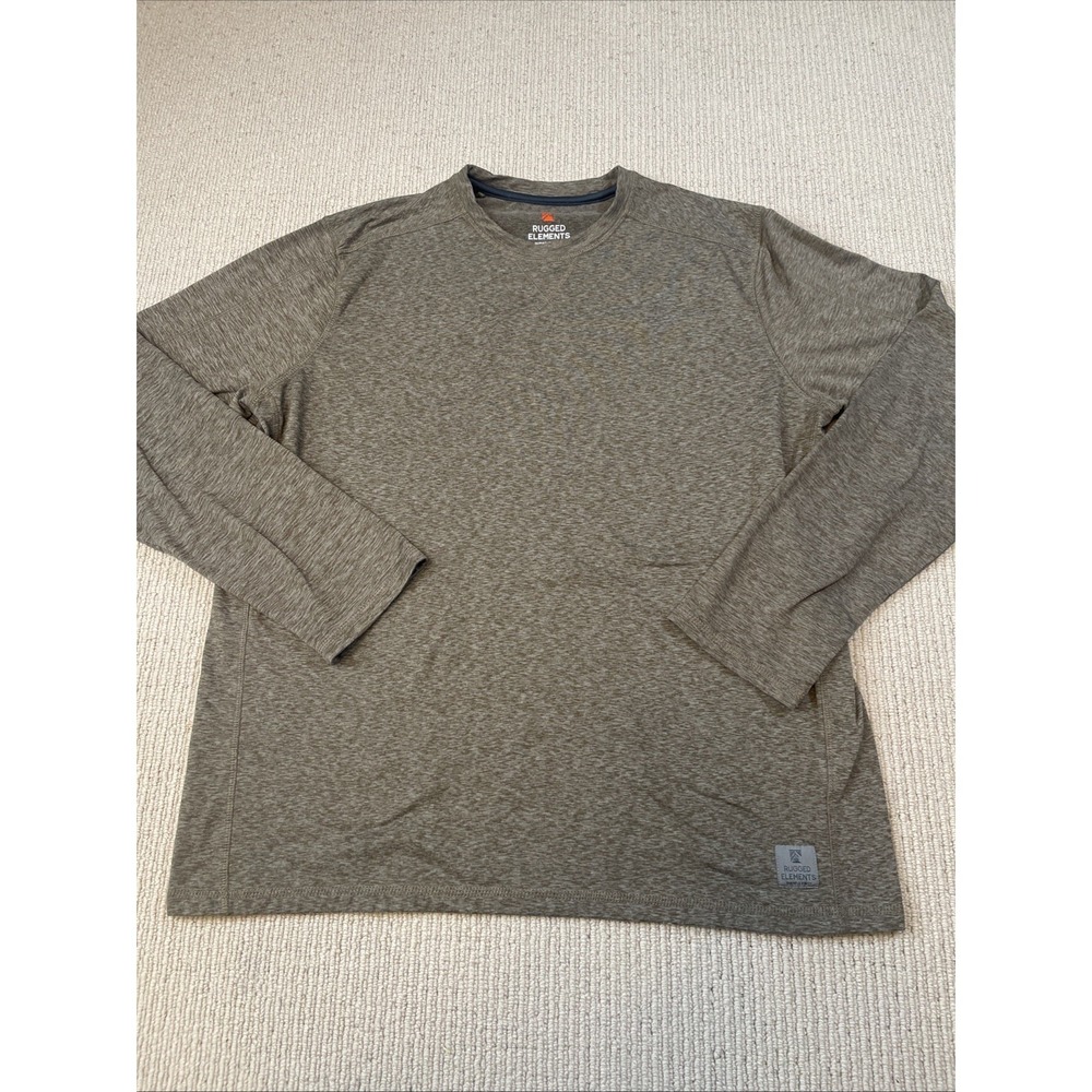 Rugged Elements Shirt Mens XL Brown Durable Utility Long Sleeve Performance Tee